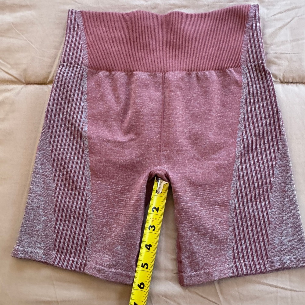 Fabletics Womens Seamless High Waisted Athletic Shorts Pink Marled SO2253107 - Picture 5 of 9